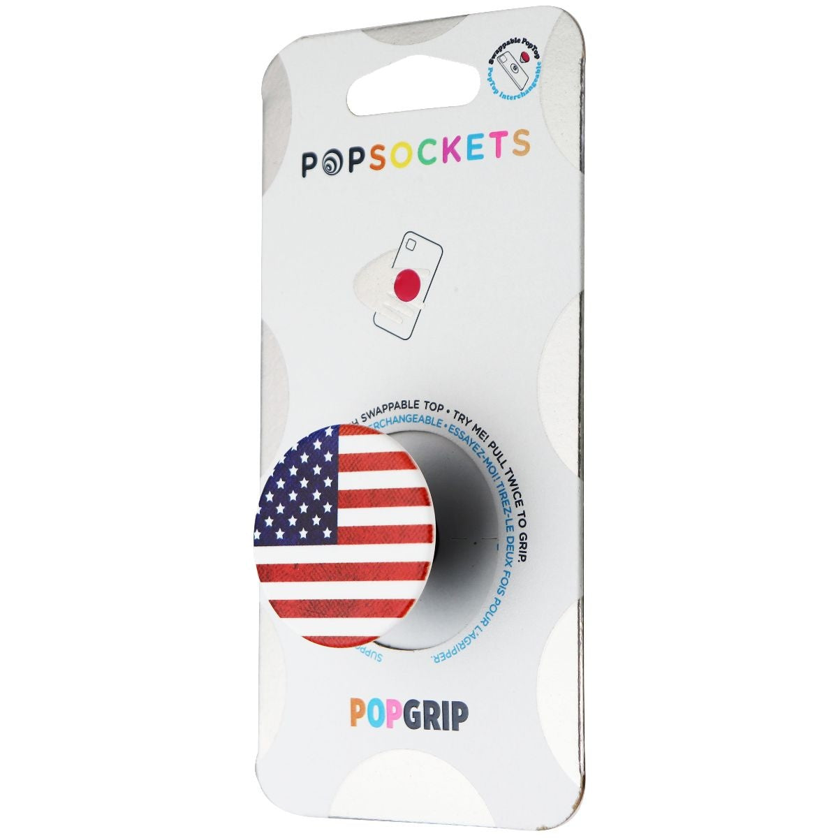PopSockets PopGrip Expanding Stand and Grip with a Swappable Top - American Flag Cell Phone - Mounts & Holders PopSockets    - Simple Cell Bulk Wholesale Pricing - USA Seller
