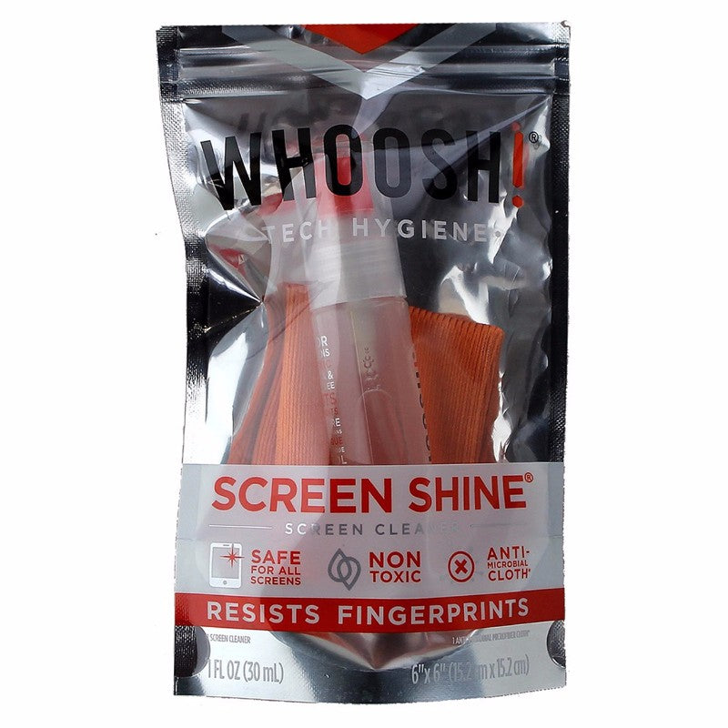 WHOOSH Tech Hygiene 1oz Screen Cleaner with Microfiber Cloth - Orange Household Supplies & Cleaning - Cleaning Products WHOOSH    - Simple Cell Bulk Wholesale Pricing - USA Seller