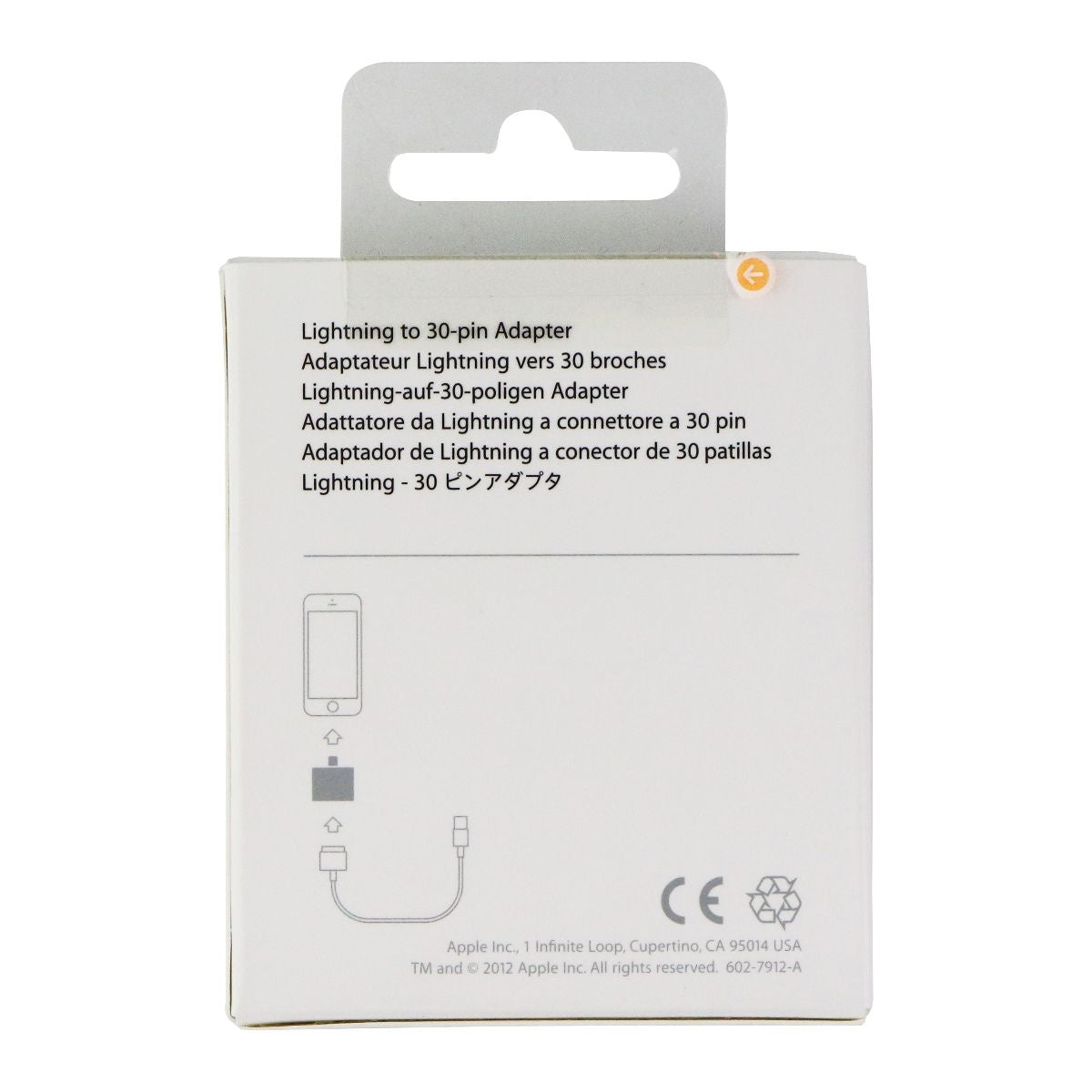 Apple Lightning 8-Pin to 30-Pin Adapter - White (MD823ZM/A) Cell Phone - Cables & Adapters Apple - Simple Cell Bulk Wholesale Pricing - USA Seller