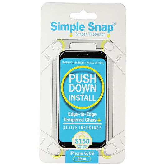 Simple Snap Tempered Glass Protector for Apple iPhone 6s and 6 - Black/Clear Cell Phone - Screen Protectors Simple Snap    - Simple Cell Bulk Wholesale Pricing - USA Seller
