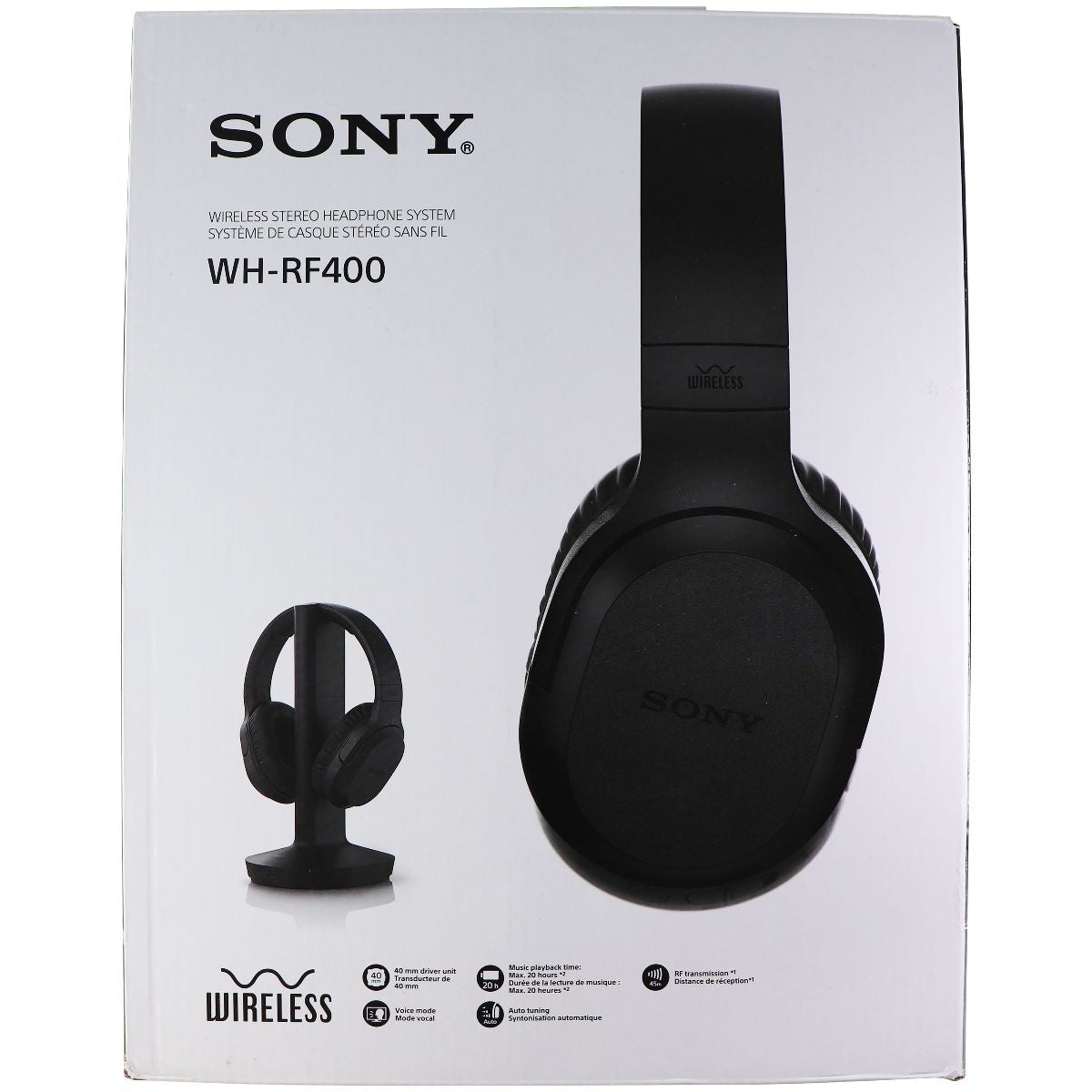 Sony - WHRF400 RF Wireless Headphones - Black Portable Audio - Headphones Sony - Simple Cell Bulk Wholesale Pricing - USA Seller