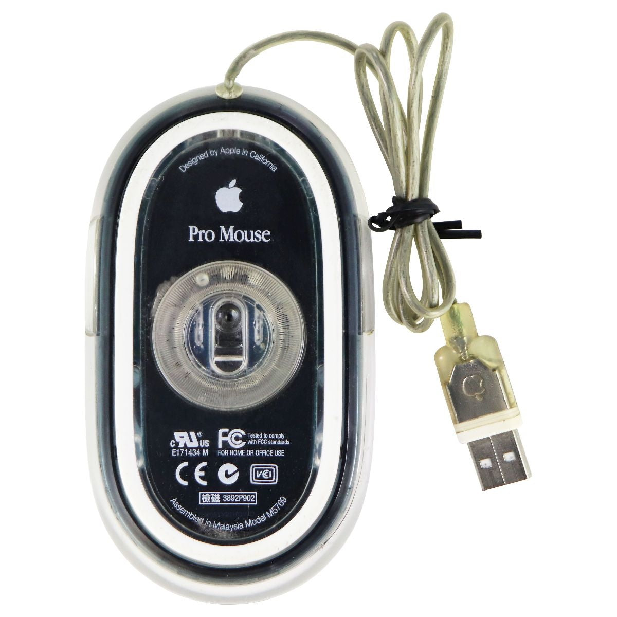 Apple Original OEM Wired USB (Pro Model) Mouse for Mac - Clear/Black (M5769) Keyboards/Mice - Mice, Trackballs & Touchpads Apple    - Simple Cell Bulk Wholesale Pricing - USA Seller