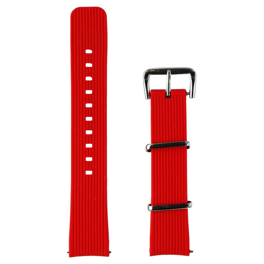 Universal 20mm Adjustable Silicone Band for Watches/Trackers - Red/Silver Smart Watch Accessories - Watch Bands Unbranded    - Simple Cell Bulk Wholesale Pricing - USA Seller