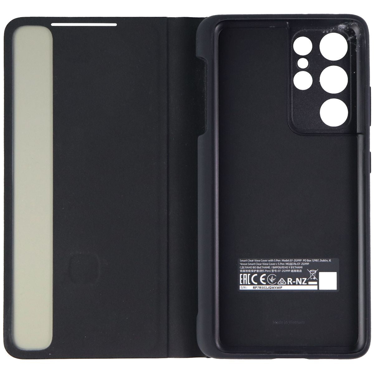 Samsung S-View Flip Case with S-Pen for Galaxy S21 Ultra - Black (EF-ZG99) Cell Phone - Cases, Covers & Skins Samsung Electronics - Simple Cell Bulk Wholesale Pricing - USA Seller