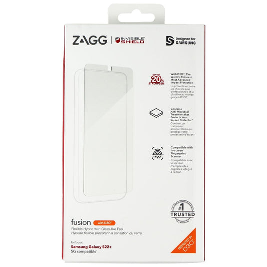 ZAGG InvisibleShield Fusion Screen Protector with D3O for Samsung Galaxy S22+ 5G Cell Phone - Screen Protectors Zagg - Simple Cell Bulk Wholesale Pricing - USA Seller