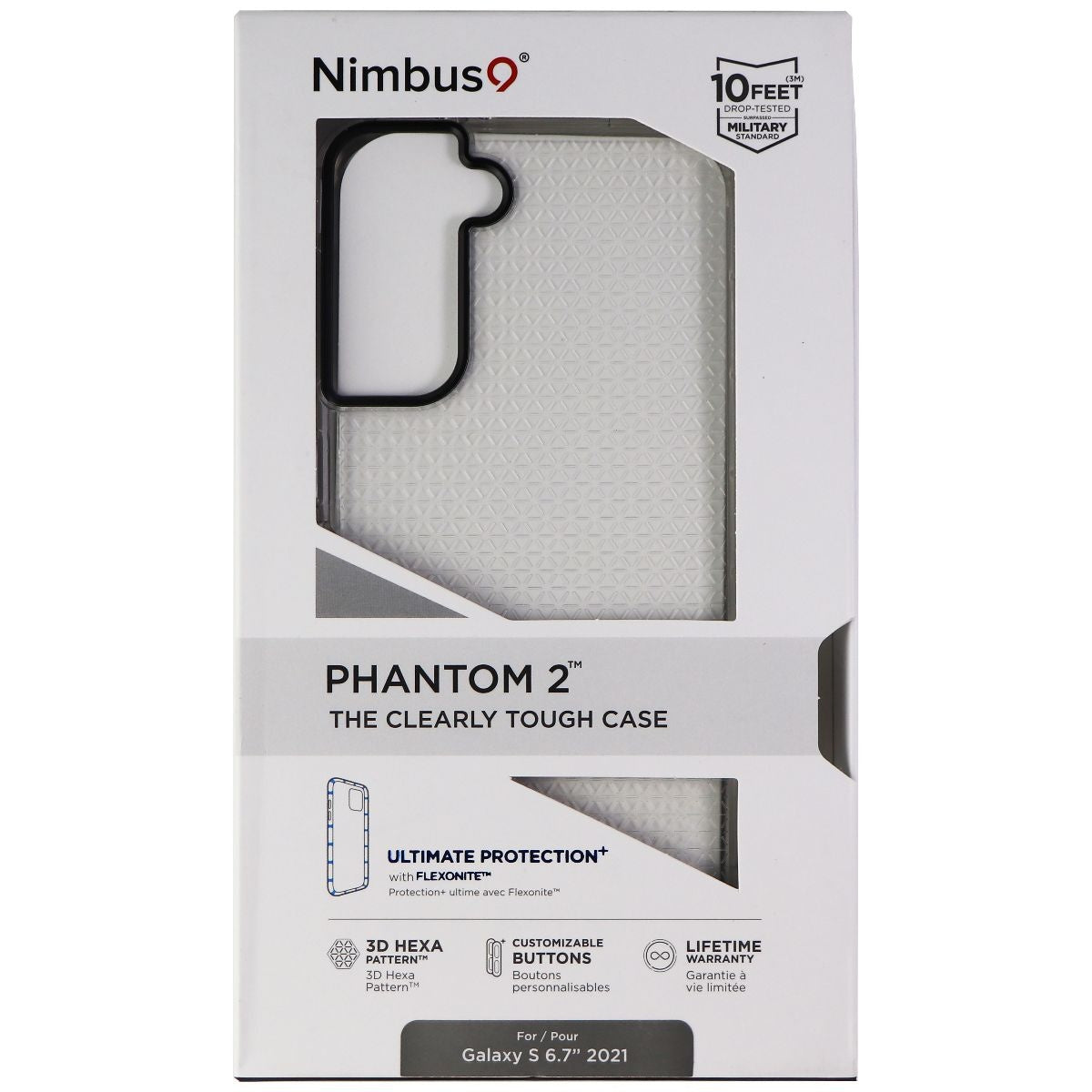 Nimbus9 Phantom 2 Series Case for Samsung Galaxy (s21+) - Clear Hexa Pattern Cell Phone - Cases, Covers & Skins Nimbus9    - Simple Cell Bulk Wholesale Pricing - USA Seller