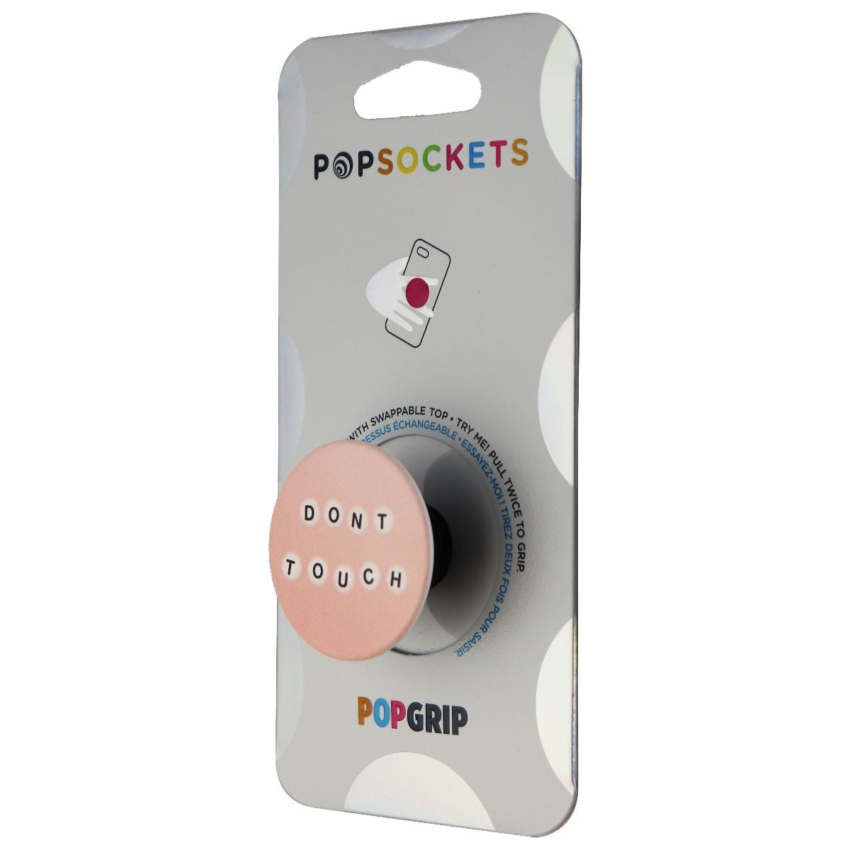 PopSockets PopGrip Expanding Stand and Grip w/ Swappable Top - Dont Touch / Pink Cell Phone - Mounts & Holders PopSockets - Simple Cell Bulk Wholesale Pricing - USA Seller