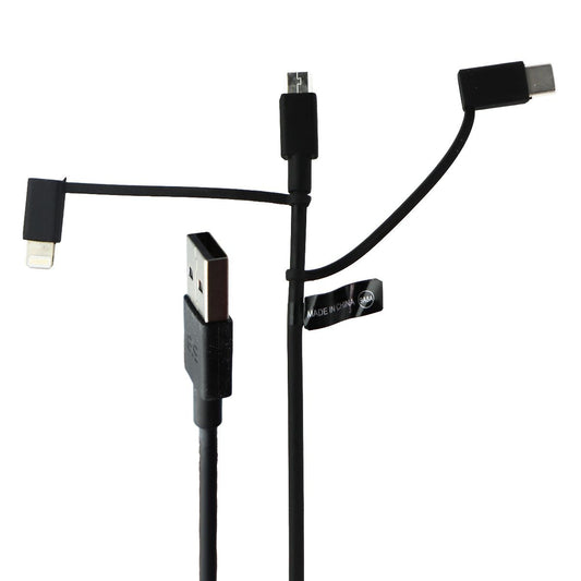 PureGear 4-Ft 3-in-1 USB Cable with Micro-USB, USB-C, and Lightning 8-Pin Cell Phone - Cables & Adapters PureGear - Simple Cell Bulk Wholesale Pricing - USA Seller