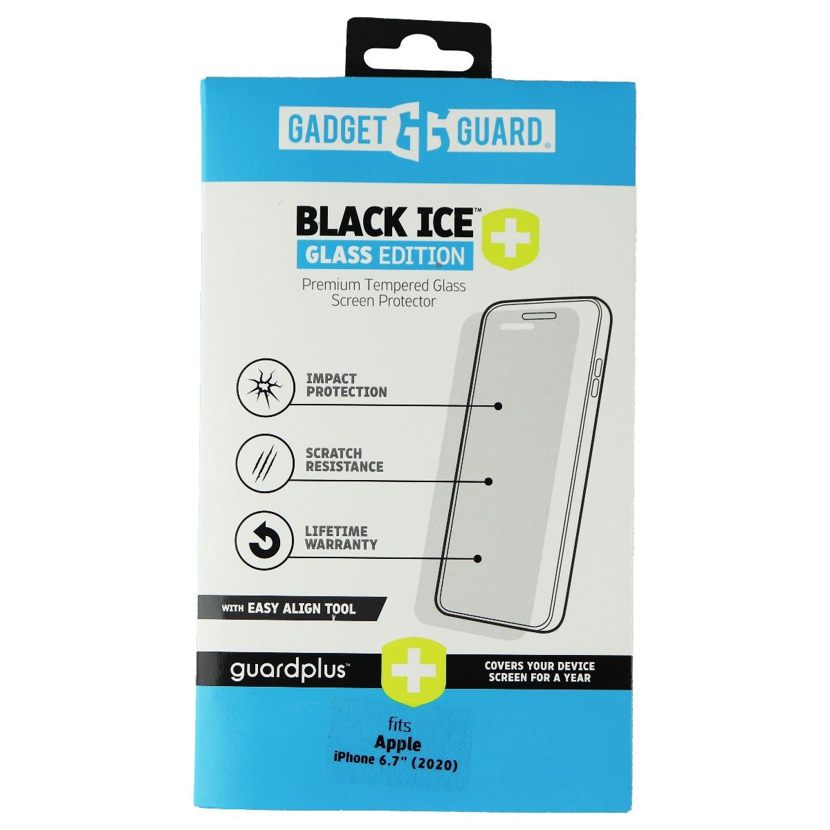 Gadget Guard Black Ice+ (Plus) Glass Edition for Apple iPhone 12 Pro Max - Clear Cell Phone - Screen Protectors Gadget Guard    - Simple Cell Bulk Wholesale Pricing - USA Seller