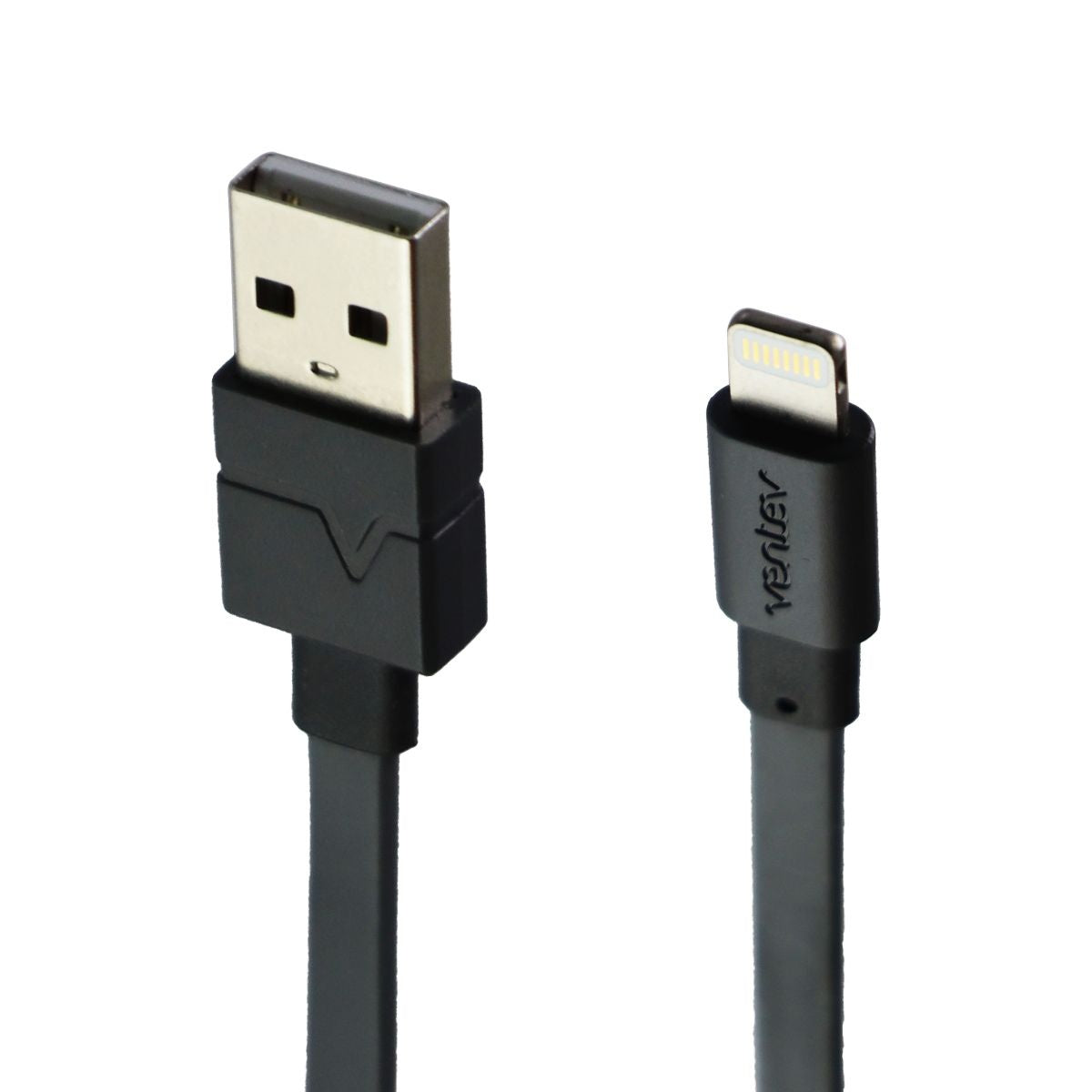 Ventev (3.3-foot) USB to 8-Pin Charge and Sync Flat Cable for iPhone/iPad - Gray Cell Phone - Cables & Adapters Ventev - Simple Cell Bulk Wholesale Pricing - USA Seller