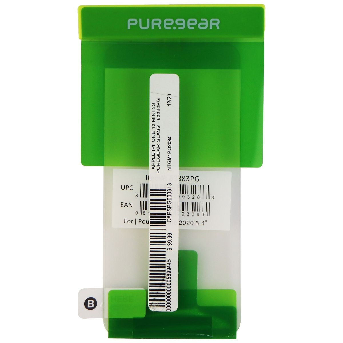 PureGear Tempered Glass Screen Protector for iPhone 12 mini - Clear (BULK) Cell Phone - Screen Protectors PureGear    - Simple Cell Bulk Wholesale Pricing - USA Seller