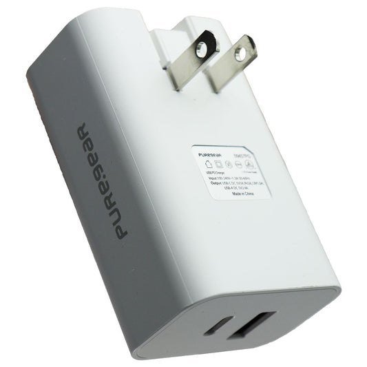 PureGear LightSpeed 30W Dual USB-A/USB-C Port Wall Charger - White Cell Phone - Chargers & Cradles PureGear    - Simple Cell Bulk Wholesale Pricing - USA Seller