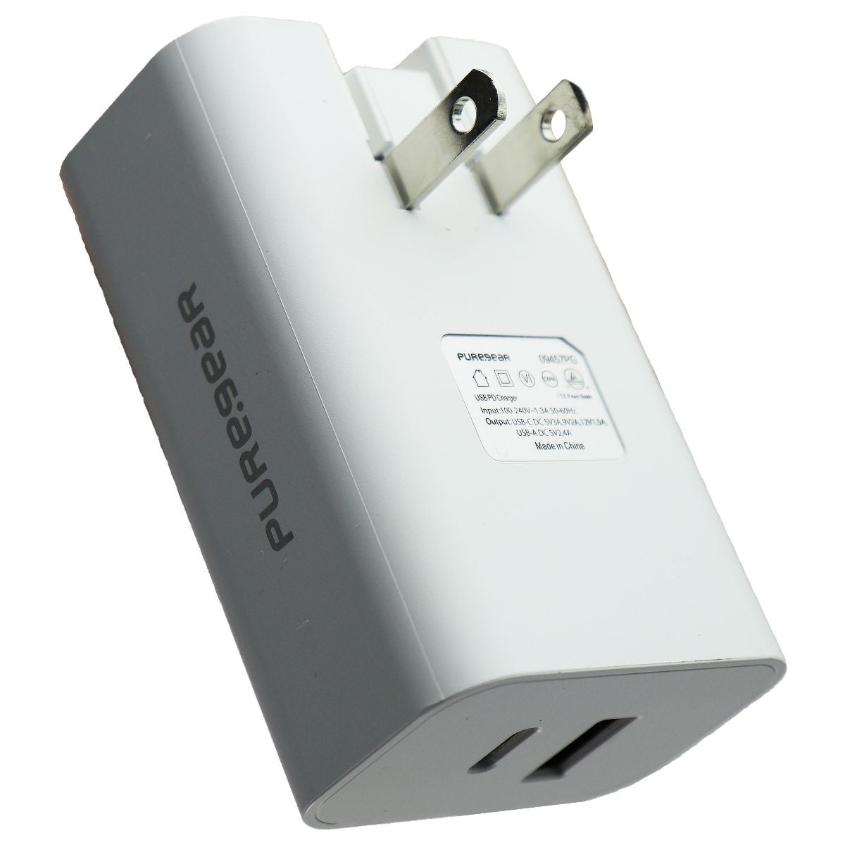 PureGear LightSpeed 30W Dual USB-A/USB-C Port Wall Charger - White Cell Phone - Chargers & Cradles PureGear - Simple Cell Bulk Wholesale Pricing - USA Seller