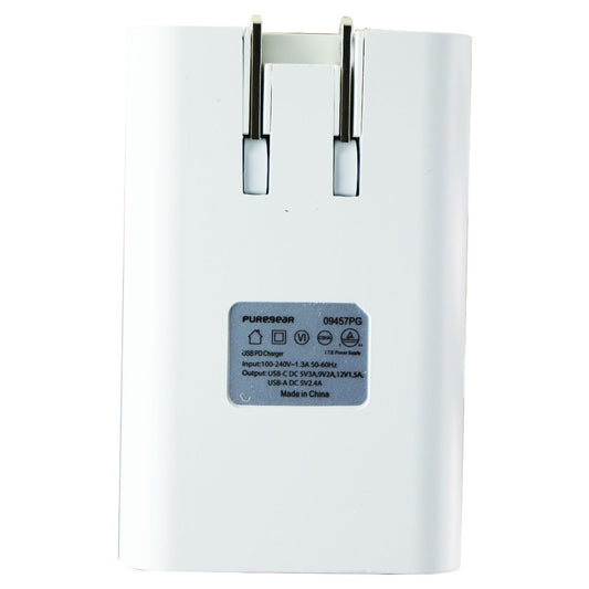PureGear LightSpeed 30W Dual USB-A/USB-C Port Wall Charger - White