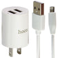 HoCo. (2.4-Amp) Dual USB Charger with Lightning 8-Pin USB Cable - White Cell Phone - Cables & Adapters Hoco. - Simple Cell Bulk Wholesale Pricing - USA Seller