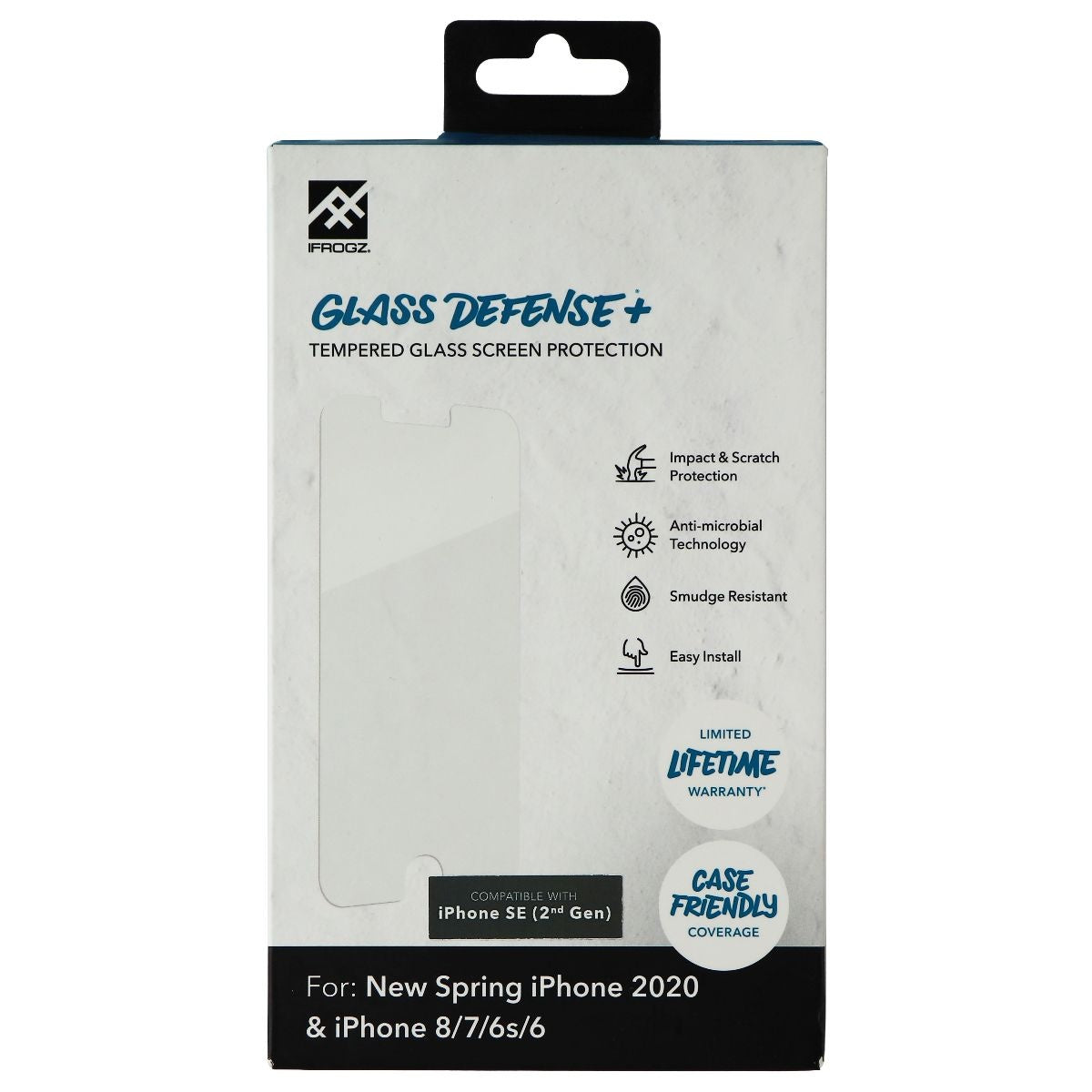 iFrogz Glass Screen Protector for Apple iPhone SE / 8/7 / 6s / 6 - Clear Cell Phone - Screen Protectors iFrogz    - Simple Cell Bulk Wholesale Pricing - USA Seller