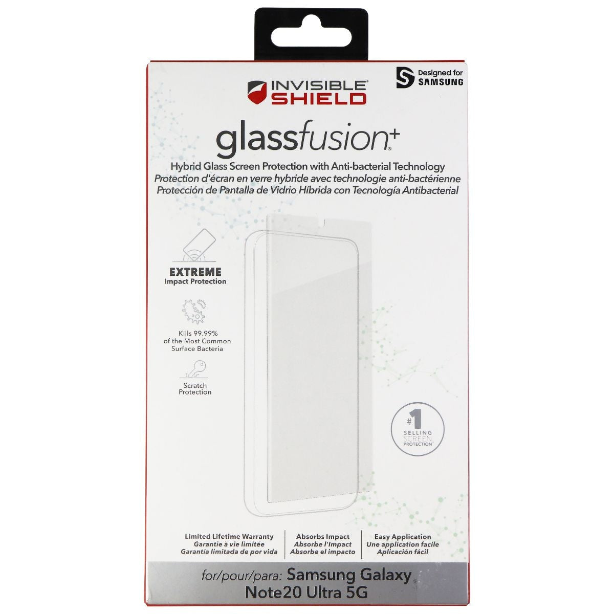 ZAGG Invisibleshield Glass Screen Protector for Samsung Note20 Ultra 5G - Clear Cell Phone - Screen Protectors Zagg - Simple Cell Bulk Wholesale Pricing - USA Seller
