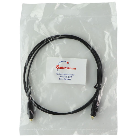 SatMaximum Toslink (3-Ft) Optical Cable for Digital Audio - Black (309933) TV, Video & Audio Accessories - Video Cables & Interconnects SatMaximum - Simple Cell Bulk Wholesale Pricing - USA Seller