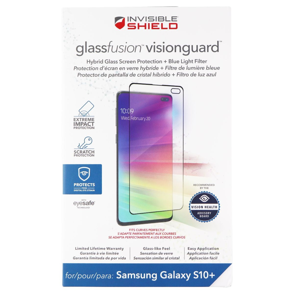 ZAGG Invisible Shield (GlassFusion VisionGuard) Screen Protector for Galaxy S10+ Cell Phone - Screen Protectors Zagg    - Simple Cell Bulk Wholesale Pricing - USA Seller