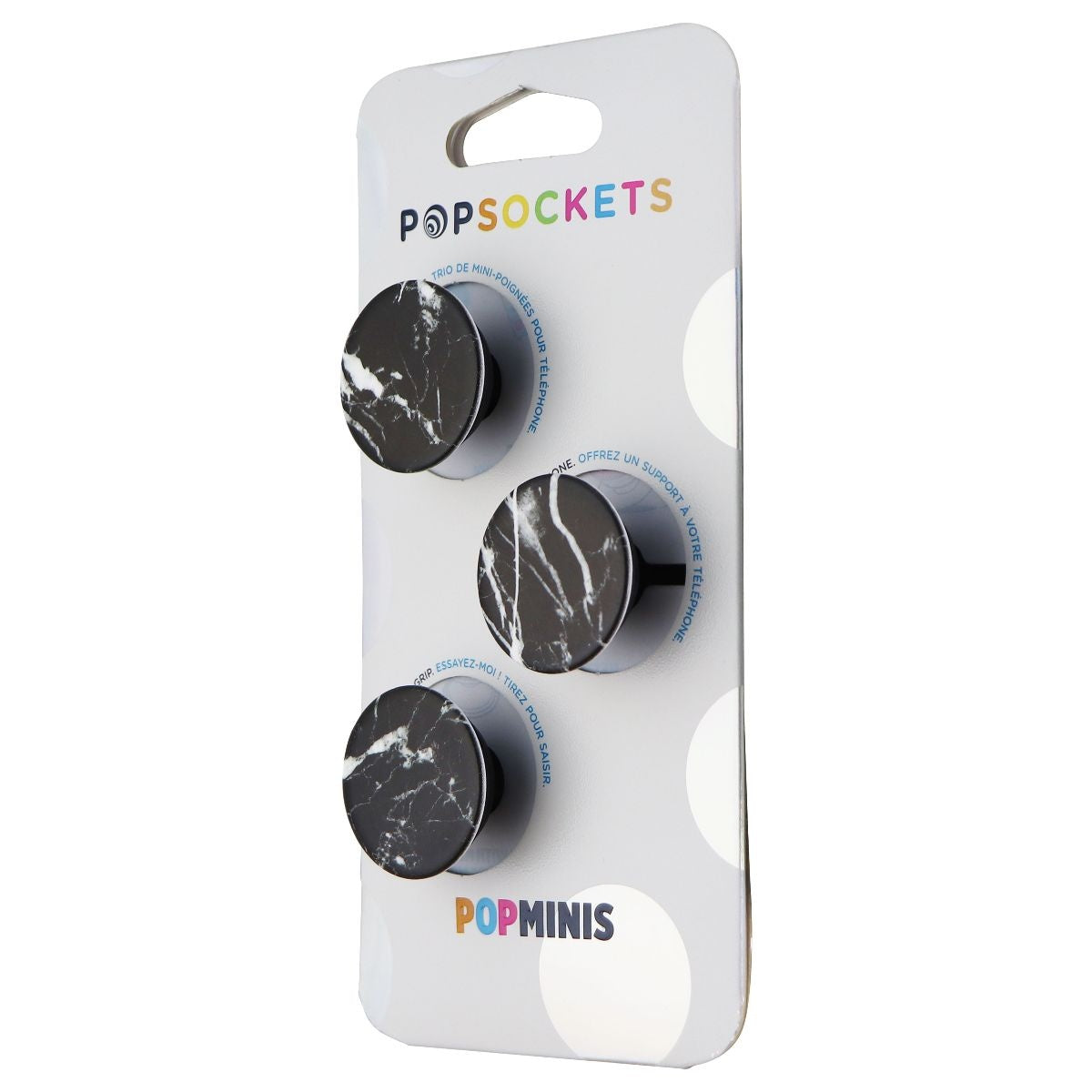 PopSockets PopMinis Mini Grips for Phones & Tablets (3 Pack) - Black Marble Cell Phone - Mounts & Holders PopSockets - Simple Cell Bulk Wholesale Pricing - USA Seller