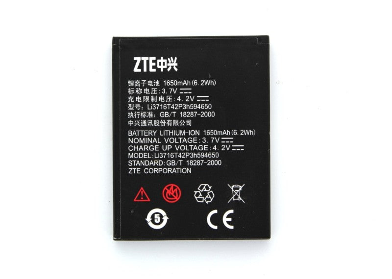 ZTE Rechargeable (1,650mAh) OEM Battery for Warp Sequent (Li3716T42P3H594650)