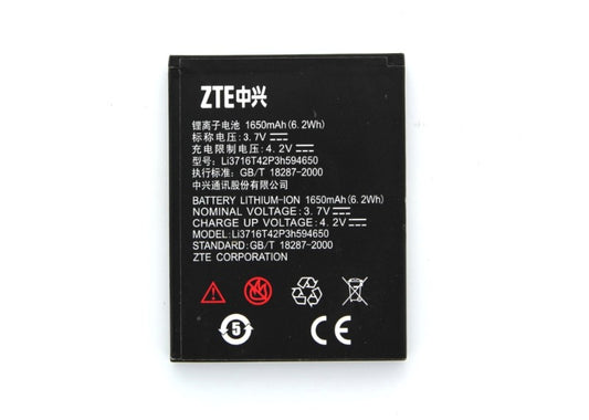 ZTE Rechargeable (1,650mAh) OEM Battery for Warp Sequent (Li3716T42P3H594650)