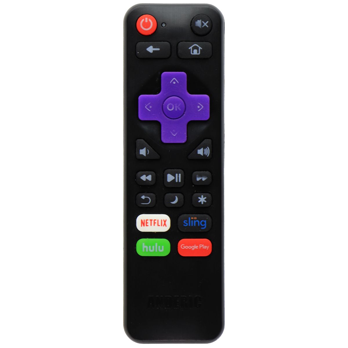 Anderic (RRST01) Remote for Select Roku TVs with Netflix/Sling/Hulu/Google Play TV, Video & Audio Accessories - Remote Controls Anderic    - Simple Cell Bulk Wholesale Pricing - USA Seller