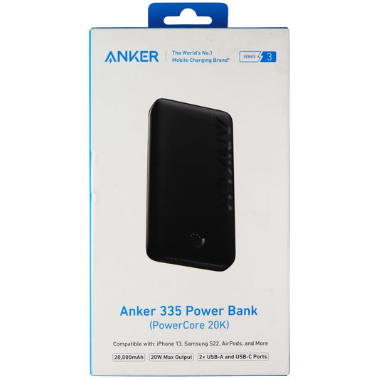 Anker 335 (20,000mAh) Power Bank with (2x) USB and (1x) USB-C Ports - Black Cell Phone - Chargers & Cradles Anker    - Simple Cell Bulk Wholesale Pricing - USA Seller