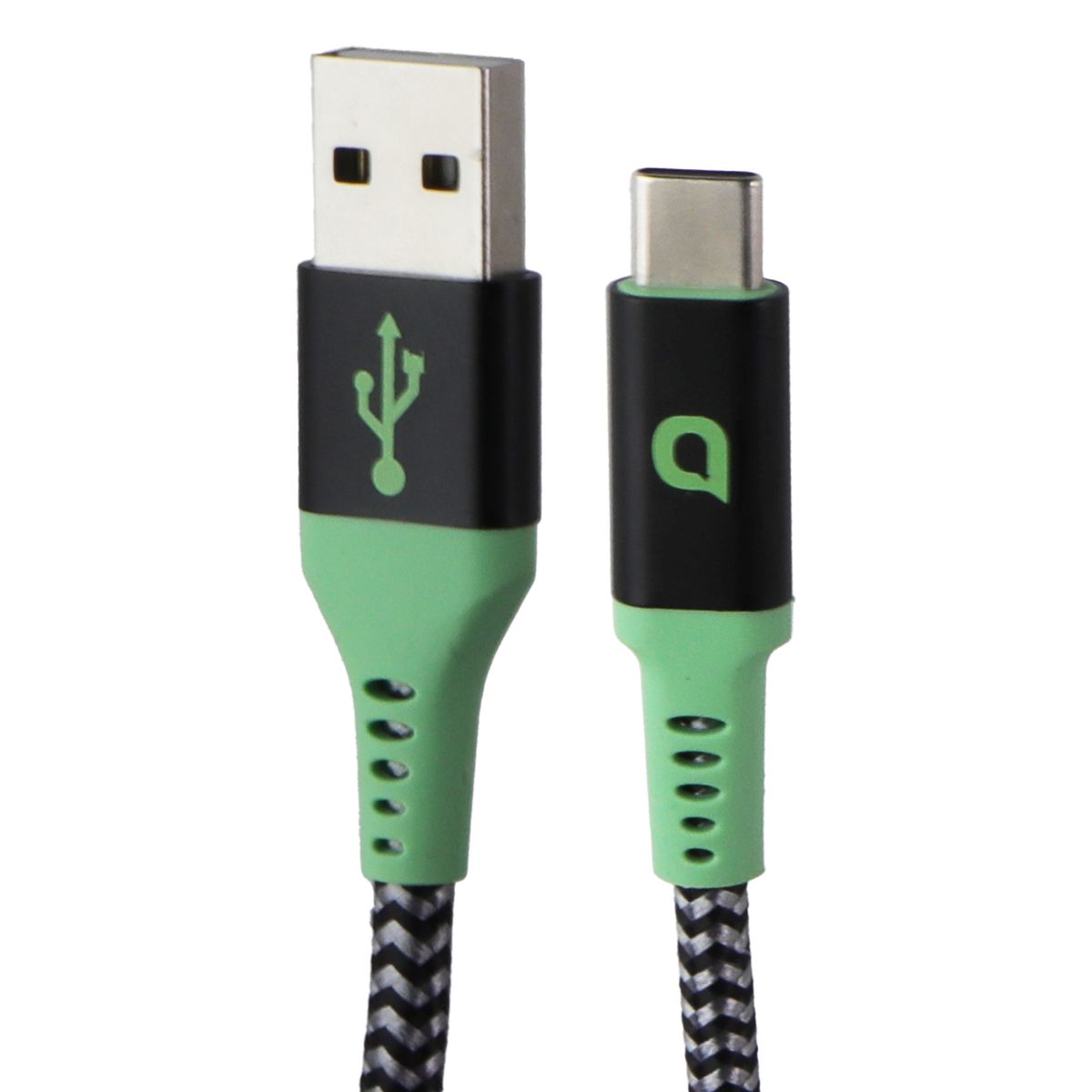 Bionik (10-Ft) USB-A to USB-C Braided Charge/Sync Cable - Black/Teal/Silver Cell Phone - Cables & Adapters bionik    - Simple Cell Bulk Wholesale Pricing - USA Seller