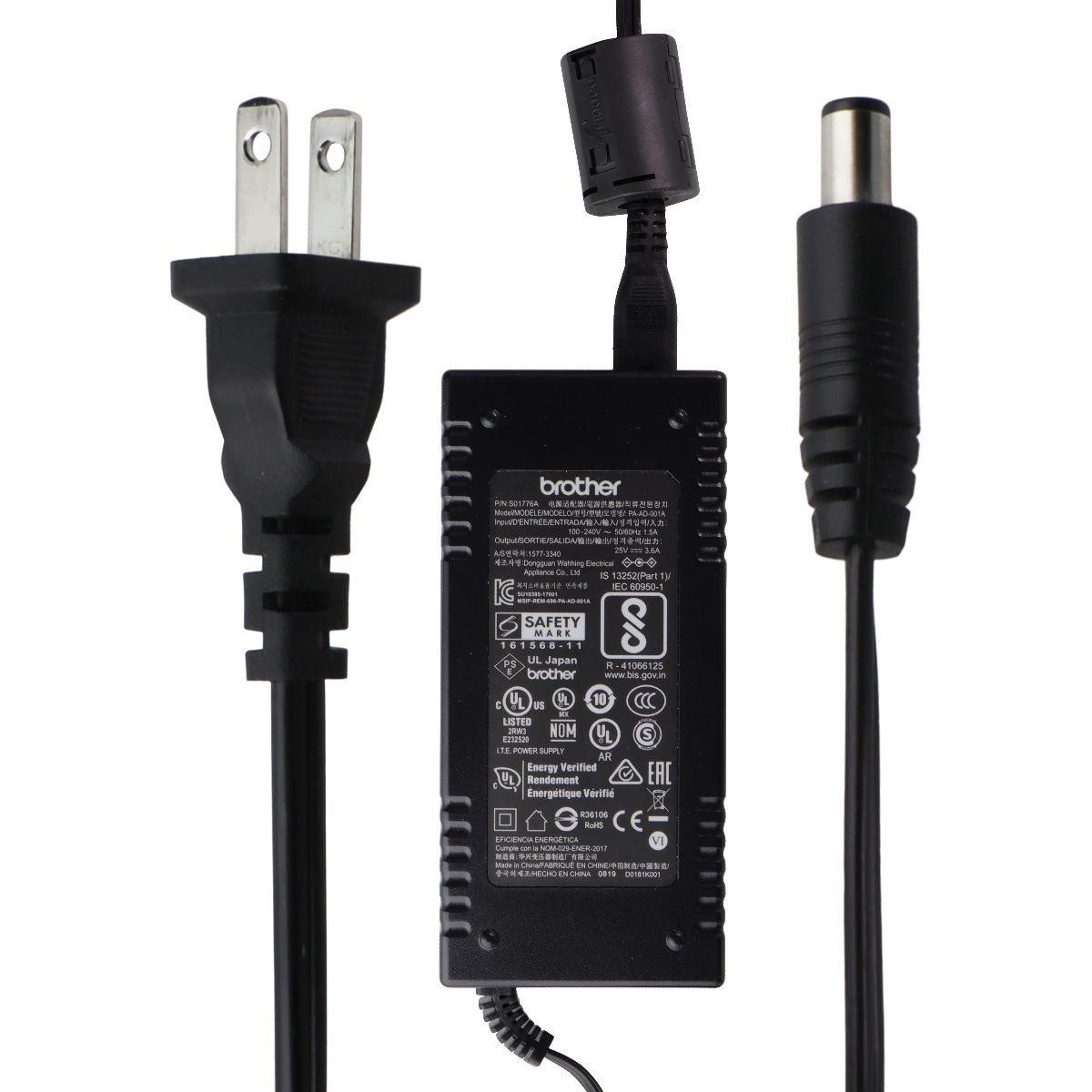 Brother 25V/3.6A ITE Power Supply/Adapter - Black (PA-AD-001A) Multipurpose Batteries & Power - Multipurpose AC to DC Adapters Brother    - Simple Cell Bulk Wholesale Pricing - USA Seller