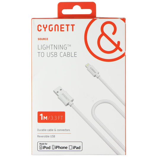 Cygnett Lightning to USB Cable (1 M/3.3 FT) for Apple Products - White Cell Phone - Cables & Adapters Cygnett    - Simple Cell Bulk Wholesale Pricing - USA Seller