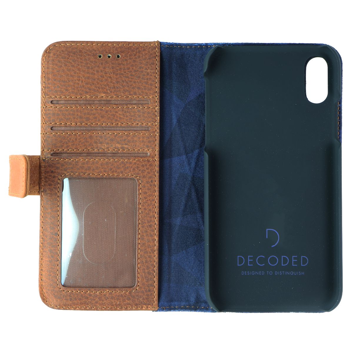 DECODED Full Grain Leather Folio + Case for Apple iPhone XR - Cinnamon Brown Cell Phone - Cases, Covers & Skins Decoded    - Simple Cell Bulk Wholesale Pricing - USA Seller