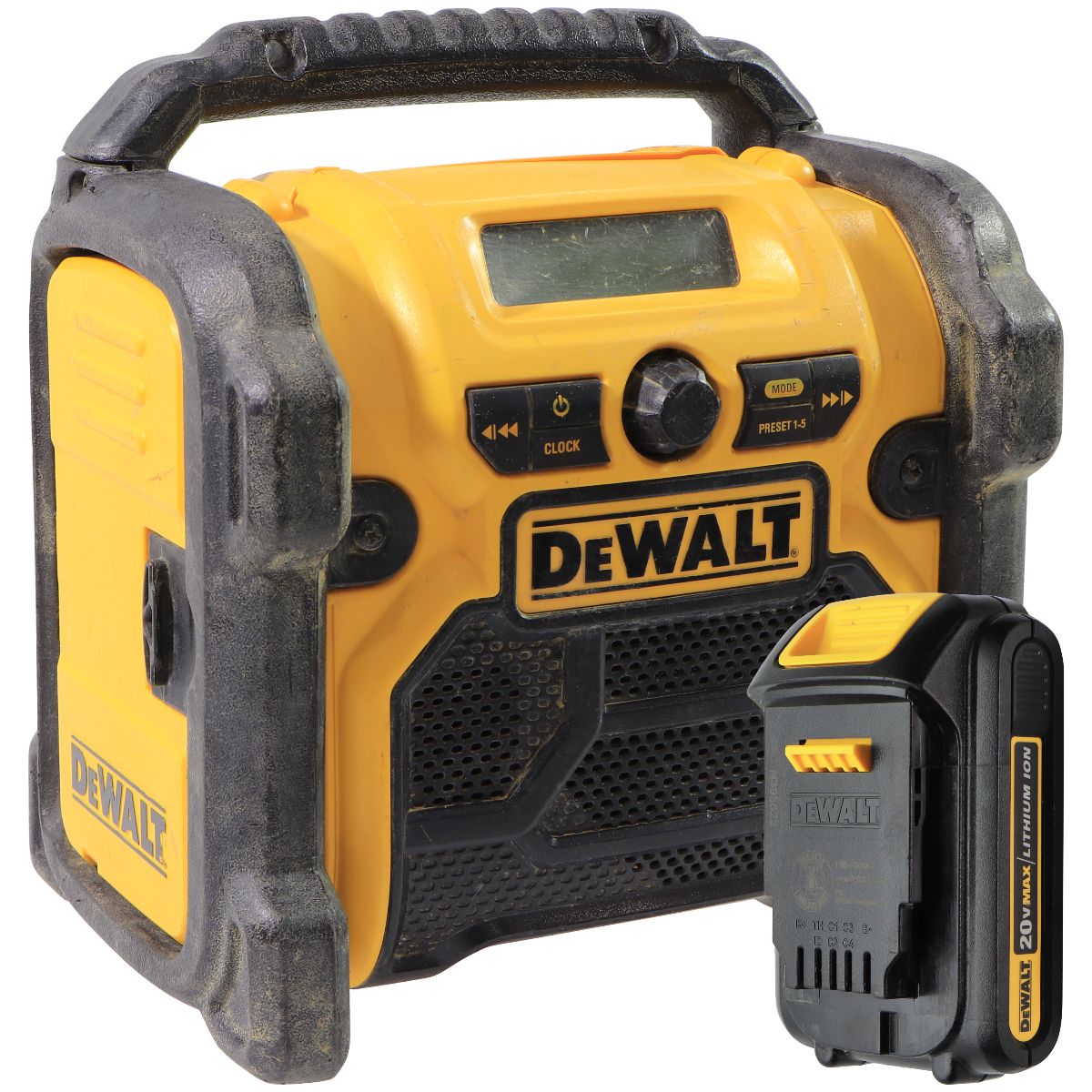 DEWALT 20V MAX Compact Corded / Cordless Worksite Radio - Yellow (DCR018) Cell Phone - Audio Docks & Speakers Dewalt    - Simple Cell Bulk Wholesale Pricing - USA Seller
