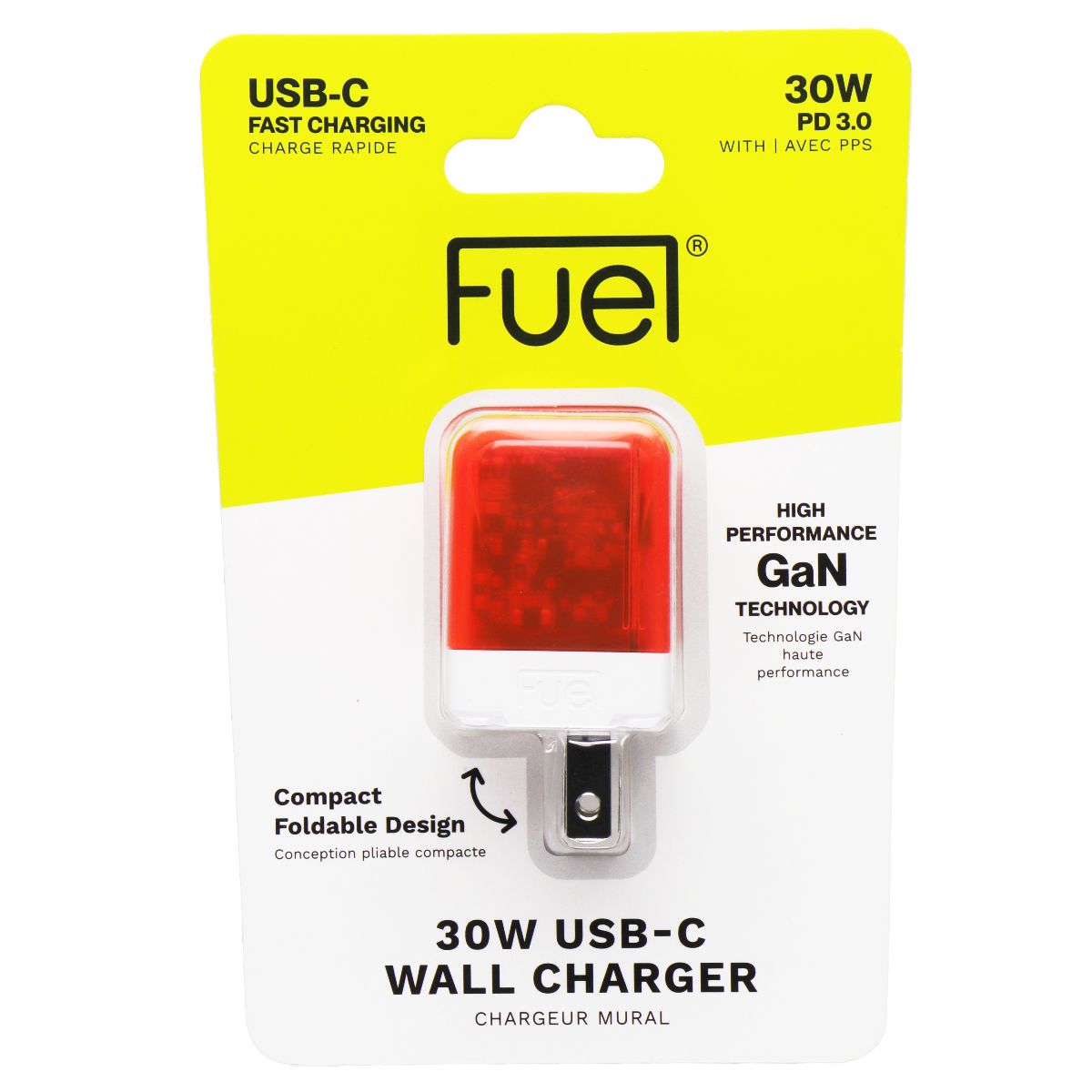 FUEL (30W) USB-C Fast Charging Translucent Wall Charger - Vibrant Orange Cell Phone - Cables & Adapters FUEL    - Simple Cell Bulk Wholesale Pricing - USA Seller