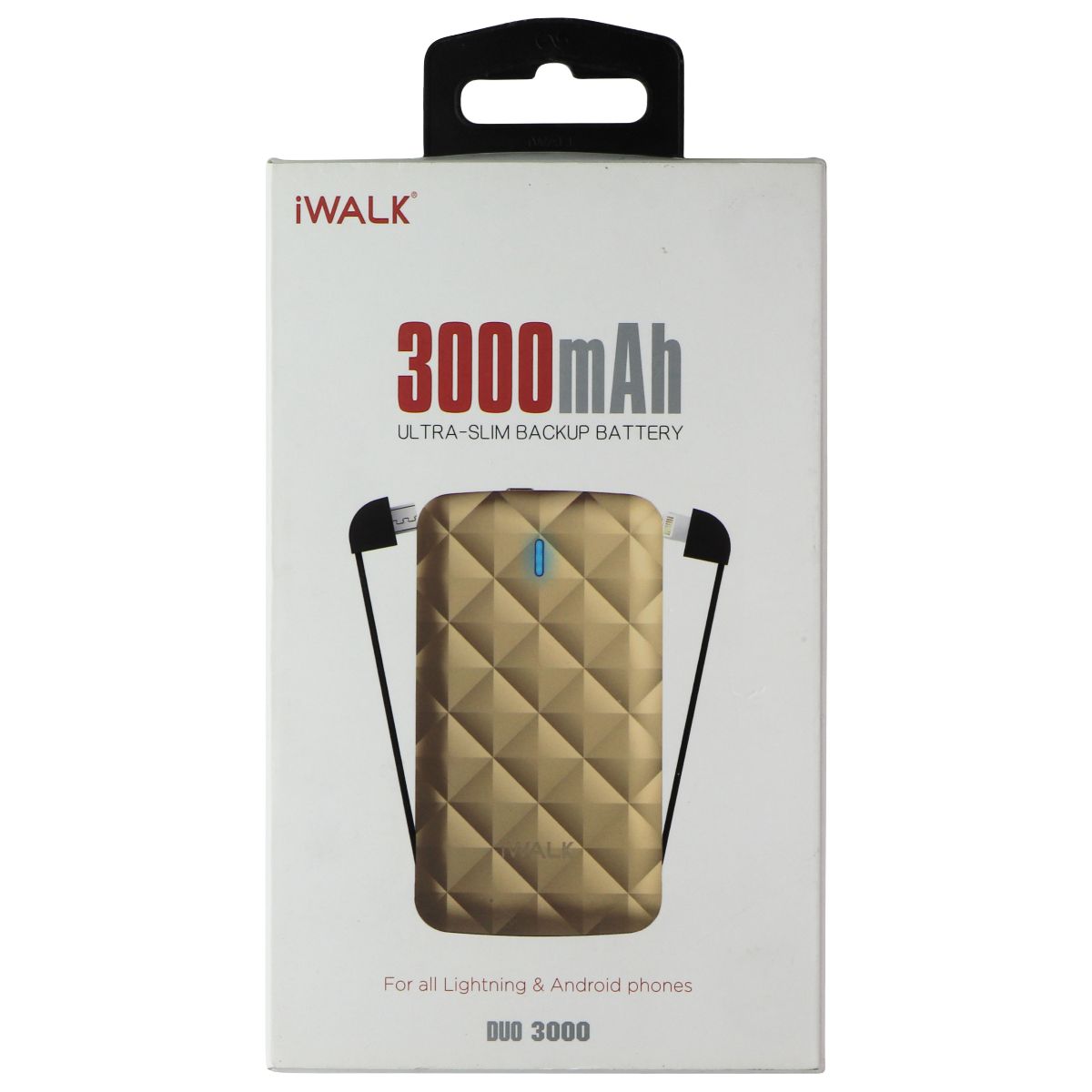 iWalk Ultra-Slim 3000mAh Backup Battery w/ Micro-USB for iPhones Cell Phone - Chargers & Cradles iWalk    - Simple Cell Bulk Wholesale Pricing - USA Seller