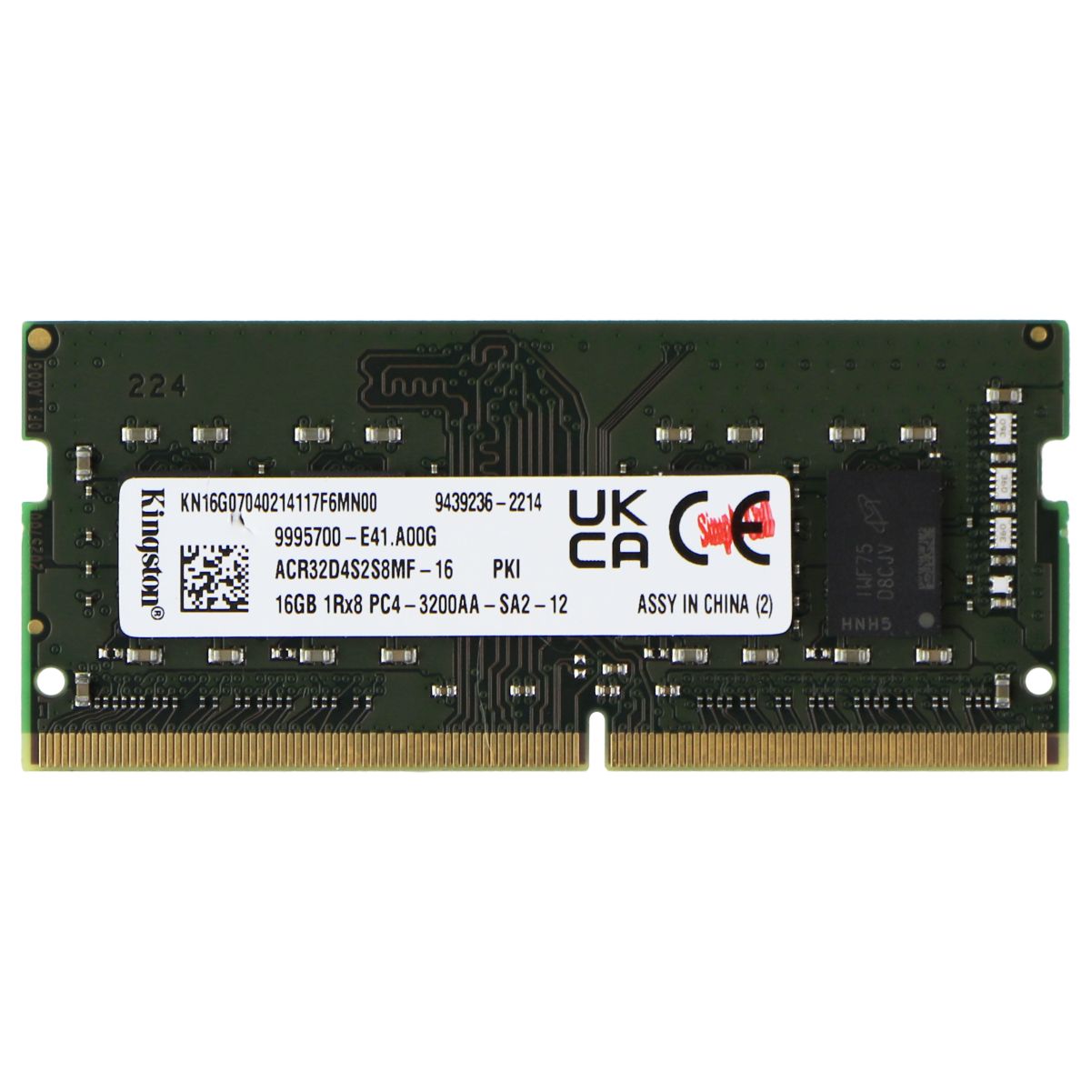 Kingston DDR4 (16GB) 1Rx8 PC4-3200AA RAM Memory (ACR32D4S2S8MF-16) Computer Parts - Memory (RAM) Kingston    - Simple Cell Bulk Wholesale Pricing - USA Seller