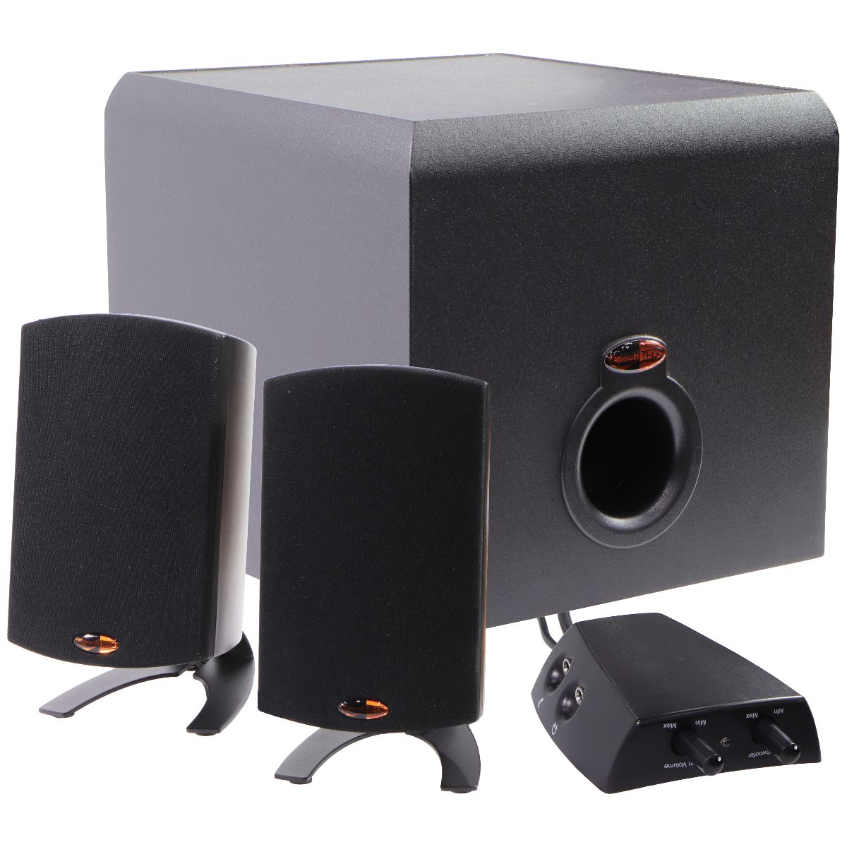 Klipsch ProMedia 2.1 THX (Non-Bluetooth Model) Satellite Pair and Subwoofer Computer Accessories - Computer Speakers Klipsch    - Simple Cell Bulk Wholesale Pricing - USA Seller