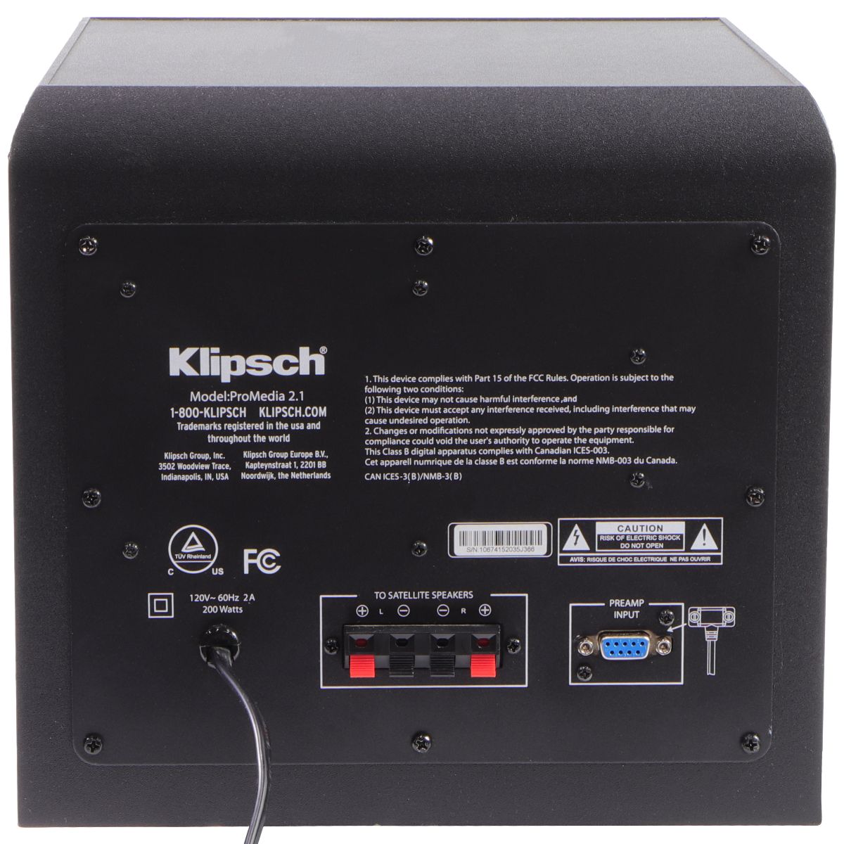 Klipsch ProMedia 2.1 THX (Non-Bluetooth Model) Satellite Pair and Subwoofer Computer Accessories - Computer Speakers Klipsch    - Simple Cell Bulk Wholesale Pricing - USA Seller