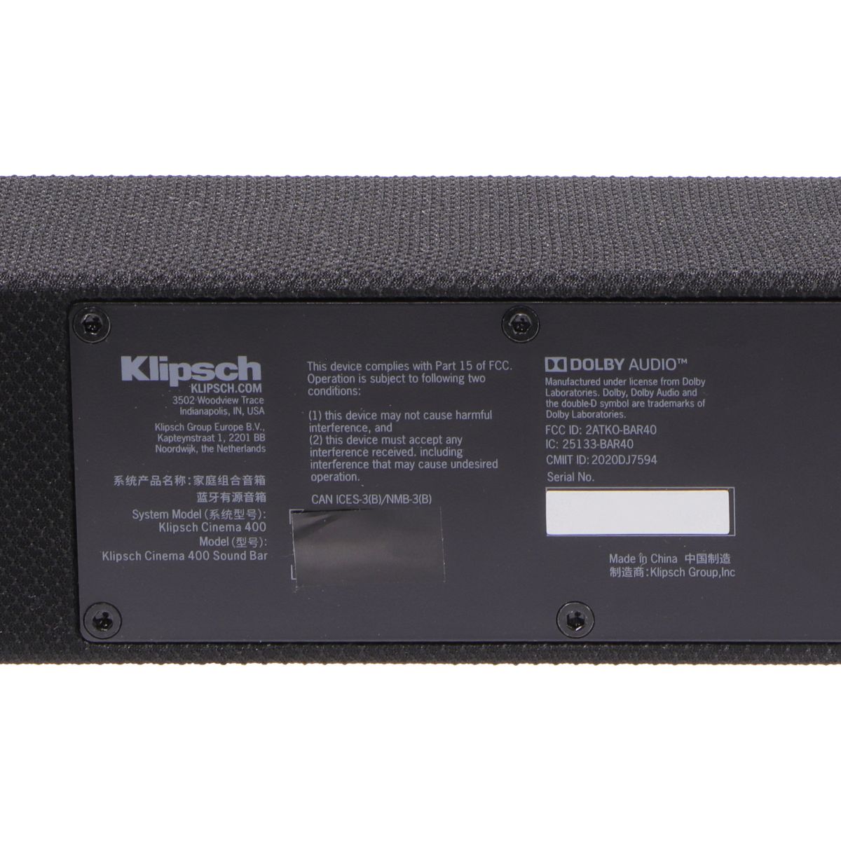 Klipsch Cinema 400 Sound Bar and 8-inch Wireless Subwoofer with HDMIARC - Black Home Multimedia - Home Speakers & Subwoofers Klipsch    - Simple Cell Bulk Wholesale Pricing - USA Seller