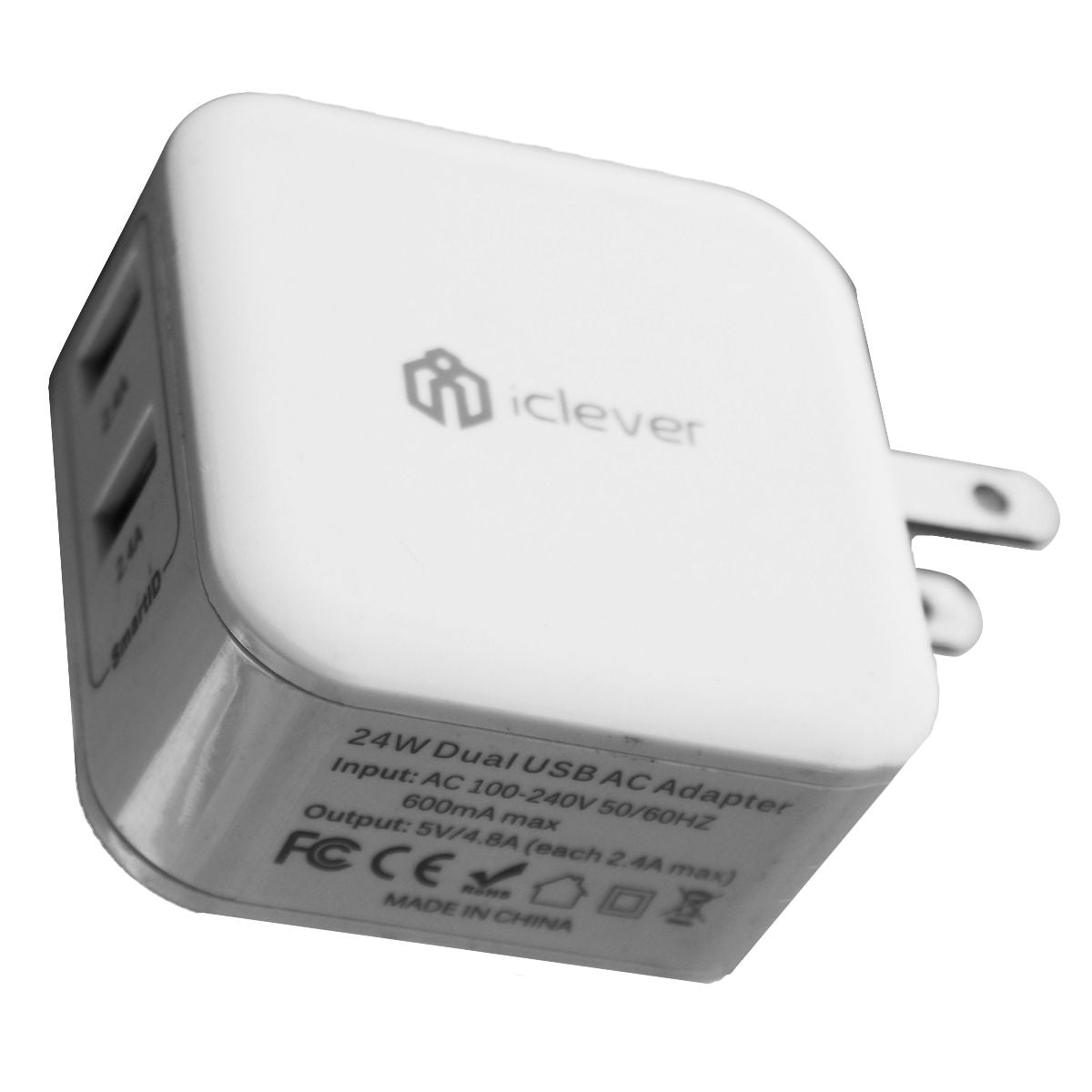 iClever (24W) Dual Port USB (5V/4.8A) Wall Charger - White (IC-TC02) Cell Phone - Chargers & Cradles iClever    - Simple Cell Bulk Wholesale Pricing - USA Seller