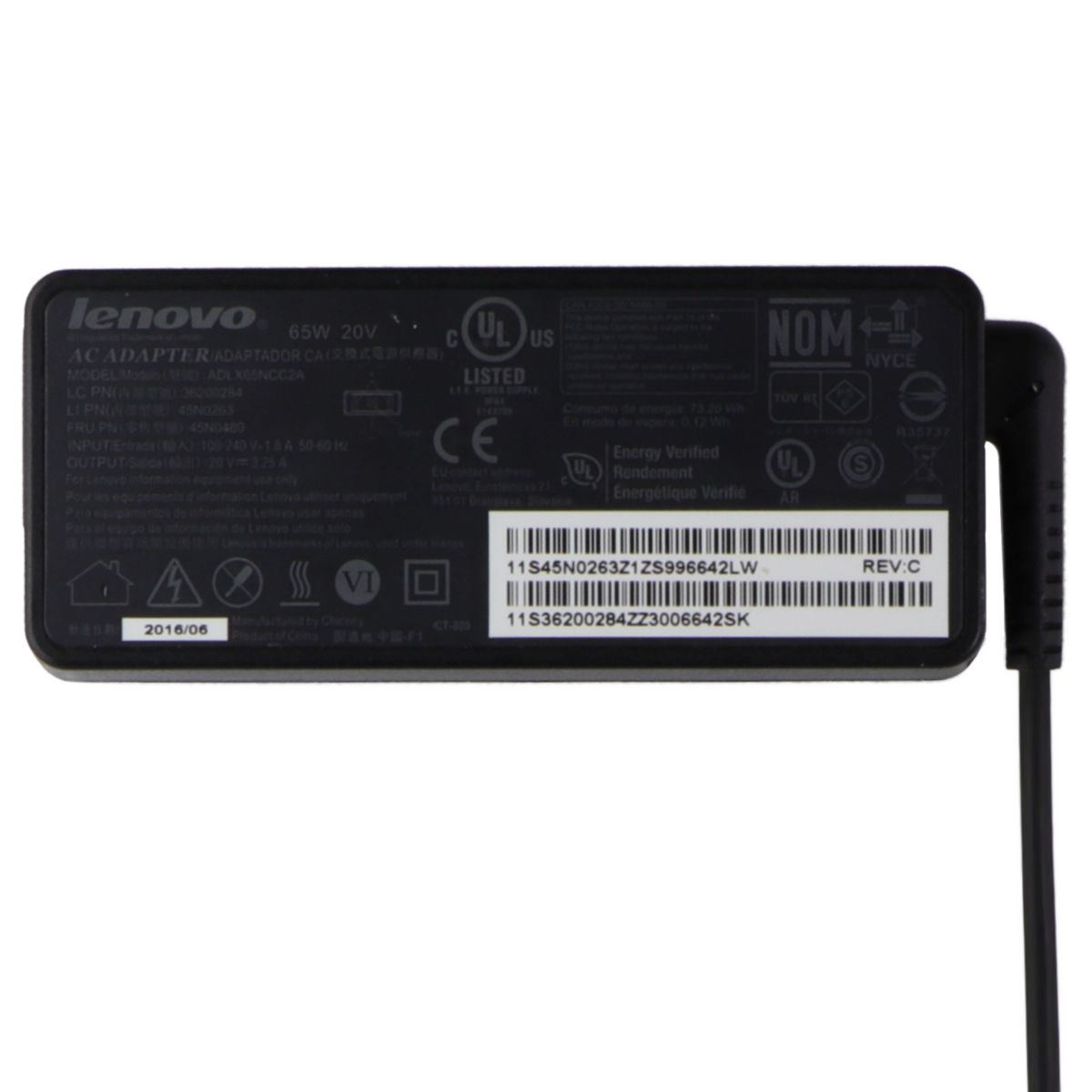 Lenovo (65W) 20V/3.25A AC Adapter Wall Charger (ADLX65NCC2A) - Brick Only Computer Accessories - Laptop Power Adapters/Chargers Lenovo    - Simple Cell Bulk Wholesale Pricing - USA Seller