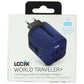 Logiix (World Traveler+) Fast Charging USB + USB-C Wall Adapter - Blue Cell Phone - Chargers & Cradles Logiix    - Simple Cell Bulk Wholesale Pricing - USA Seller