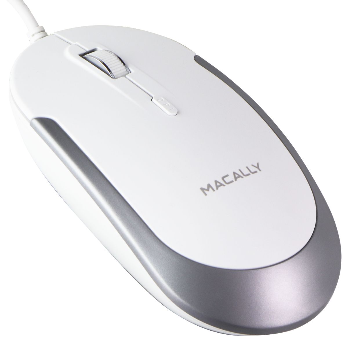 Macally (5-ft) USB Wired 3-Button Silent Mouse for Mac/PC - (DYNAMOUSE) White Keyboards/Mice - Mice, Trackballs & Touchpads Macally    - Simple Cell Bulk Wholesale Pricing - USA Seller