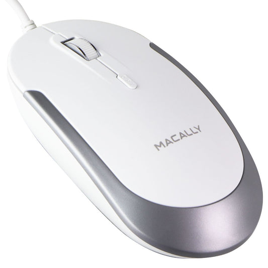 Macally (5-ft) USB Wired 3-Button Silent Mouse for Mac/PC - (DYNAMOUSE) White Keyboards/Mice - Mice, Trackballs & Touchpads Macally    - Simple Cell Bulk Wholesale Pricing - USA Seller