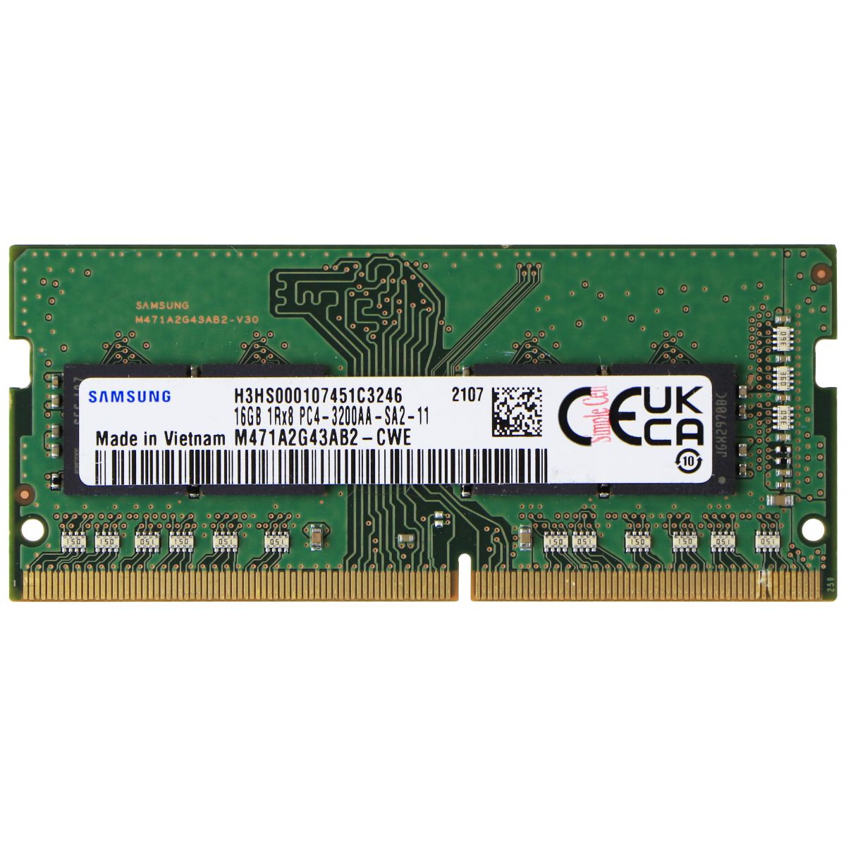 Samsung DDR4 SO-DIMM (16GB) PC4-3200AA 1Rx8 PC RAM Memory M471A2G43AB2 Computer Parts - Memory (RAM) Samsung    - Simple Cell Bulk Wholesale Pricing - USA Seller