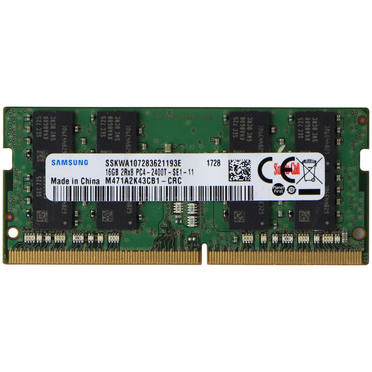 Samsung DDR4 (16GB) 2Rx8 PC4-2400T RAM Memory (M471A2K43CB1-CRC) Computer Parts - Memory (RAM) Samsung    - Simple Cell Bulk Wholesale Pricing - USA Seller