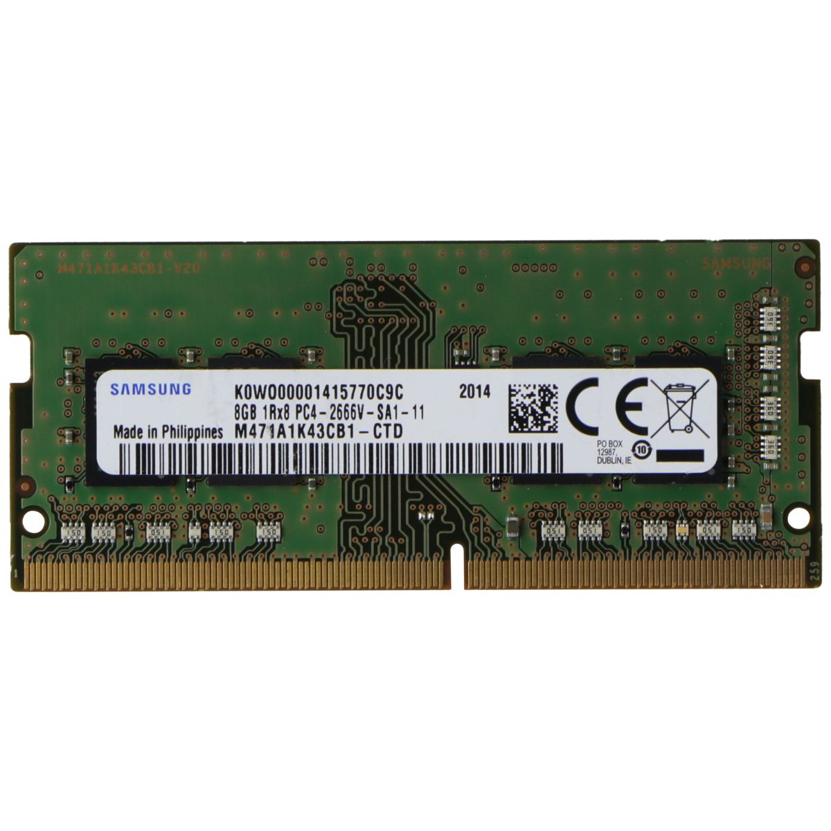 Samsung (8GB) DDR4 1Rx16 (PC4-3200AA) Laptop RAM Memory M471A1K43CB1-CTD Computer Parts - Memory (RAM) Samsung    - Simple Cell Bulk Wholesale Pricing - USA Seller