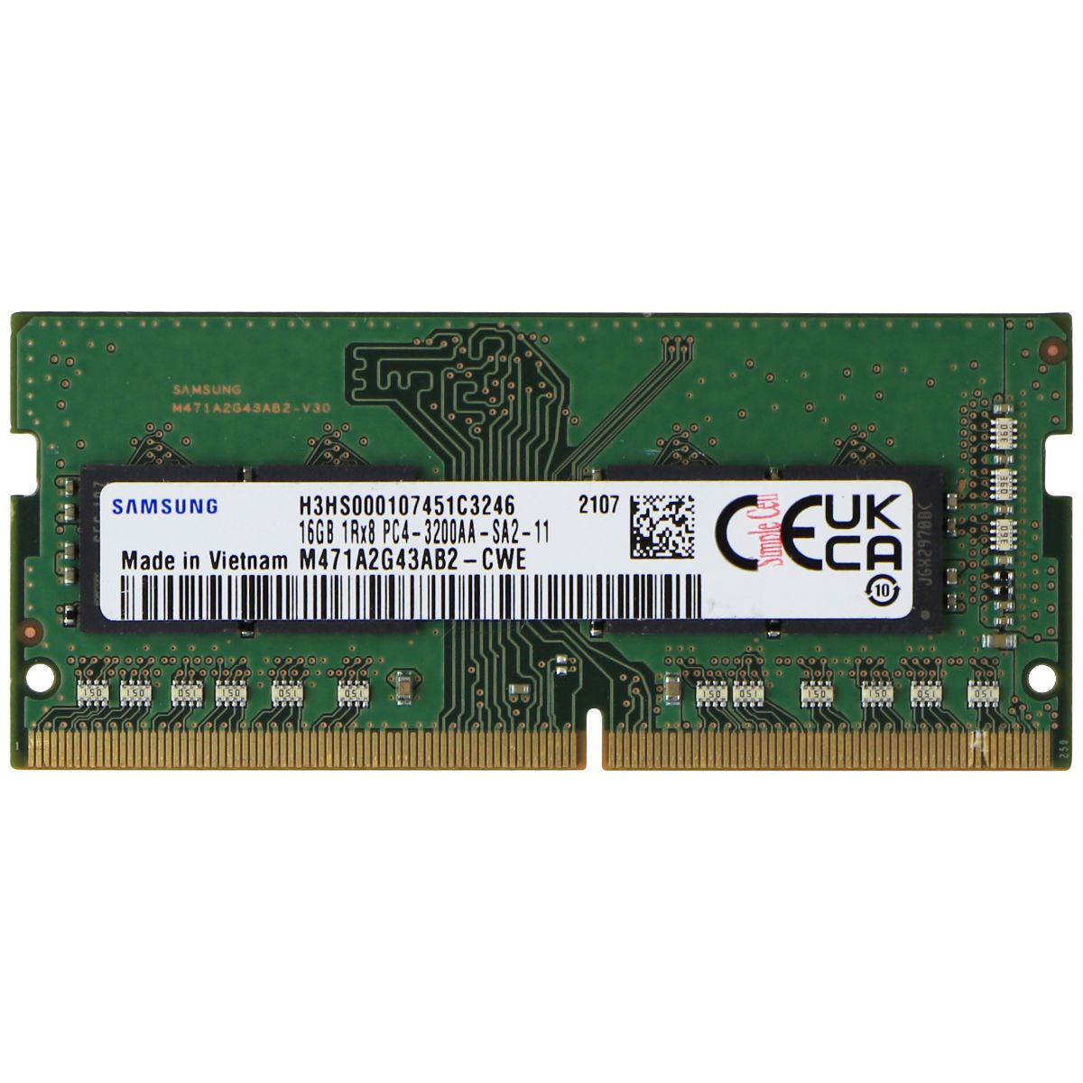 Samsung DDR4 SDRAM (16GB) 1Rx8 (M471A2G43AB2-CWE) PC4-3200AA-SA2-11 Computer Parts - Memory (RAM) Samsung    - Simple Cell Bulk Wholesale Pricing - USA Seller