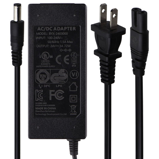 ShenZhen (24V/3A) 72W AC/DC Adapter Power Supply - Black (BYX-2403000) Multipurpose Batteries & Power - Multipurpose AC to DC Adapters Shenzhen    - Simple Cell Bulk Wholesale Pricing - USA Seller