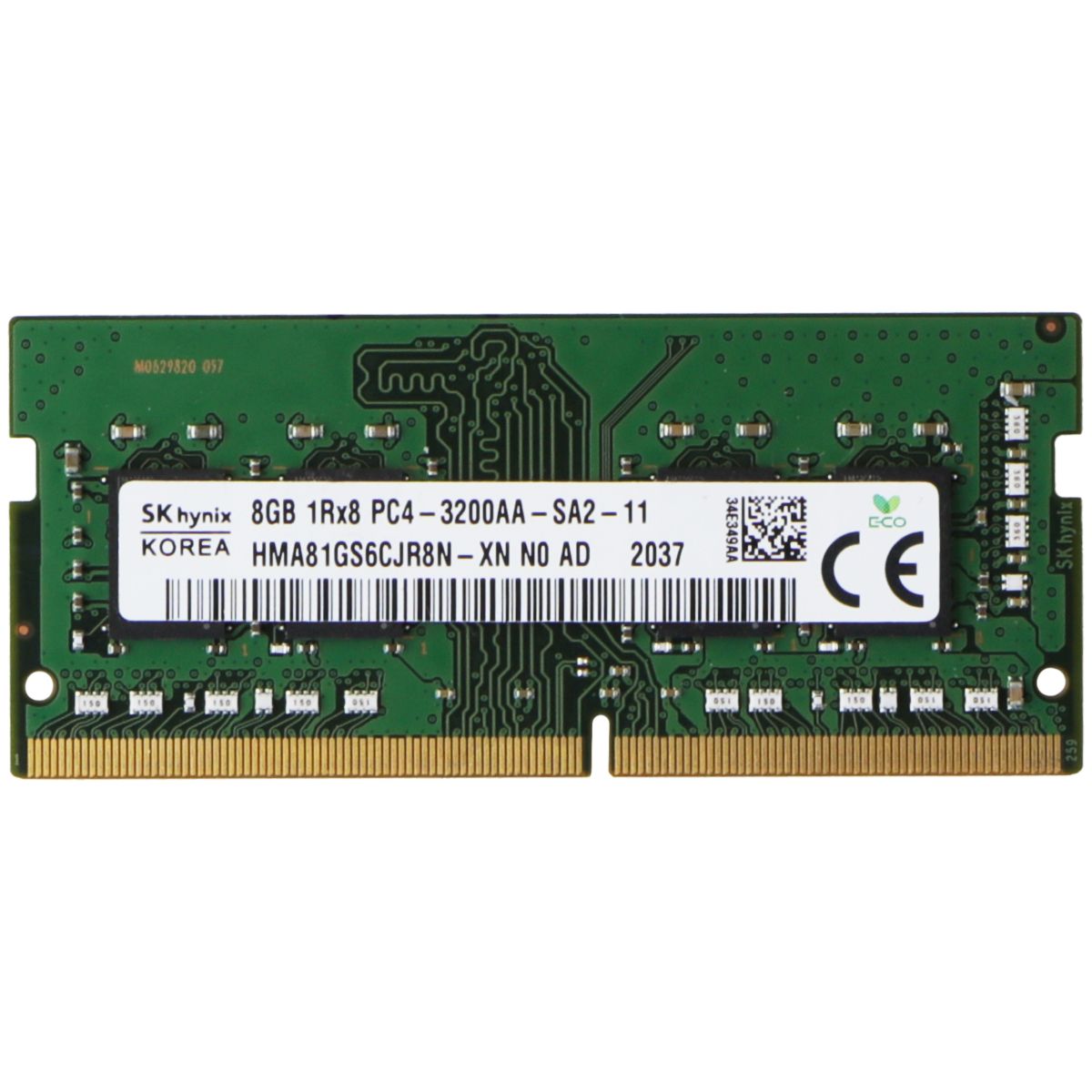 SK Hynix (8GB) DDR4 1Rx8 (PC4-3200AA) Laptop RAM Memory HMA81GS6CJR8N-XN NO AD Computer Parts - Memory (RAM) SK Hynix    - Simple Cell Bulk Wholesale Pricing - USA Seller